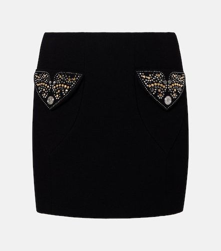 Mini-jupe en crêpe de laine vierge - Versace - Modalova