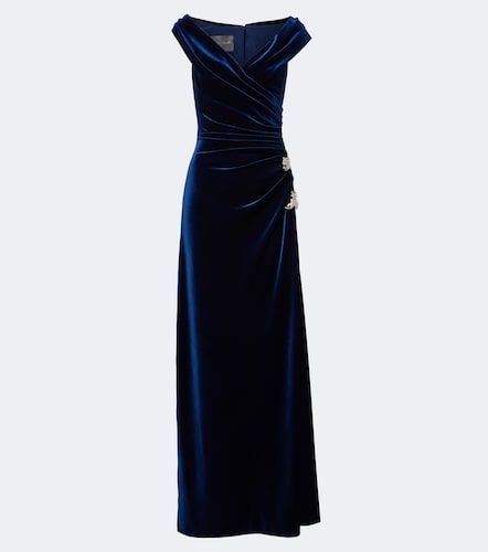 Robe longue en velours à ornements - Monique Lhuillier - Modalova