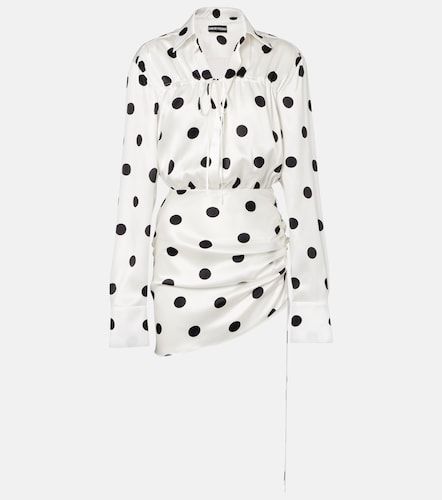 Robe en satin de soie à pois - David Koma - Modalova