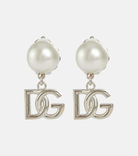 Boucles d'oreilles en perles fantaisie à logo - Dolce&Gabbana - Modalova