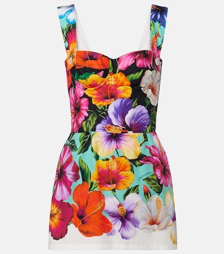 Robe en coton à fleurs - Dolce&Gabbana - Modalova