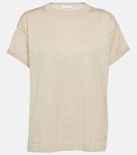 T-shirt en cachemire et soie mélangés - Brunello Cucinelli - Modalova