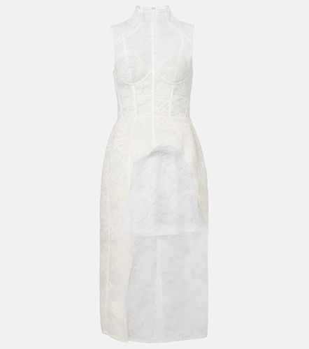Robe corset en dentelle de coton mélangé à motif floral - Acne Studios - Modalova