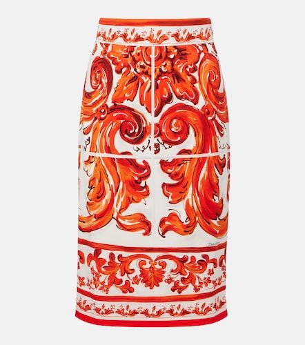 Jupe crayon Majolica en soie mélangée - Dolce&Gabbana - Modalova