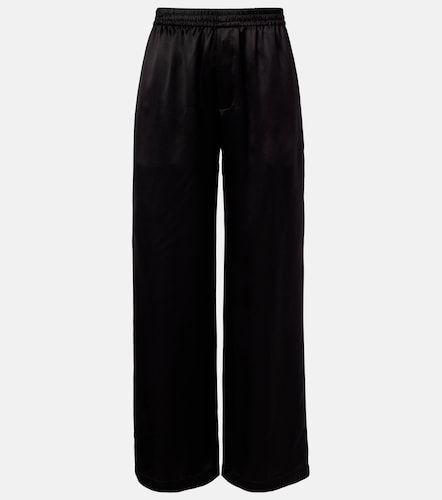 Pantalon droit en satin de soie - Saint Laurent - Modalova