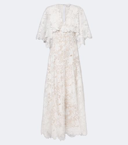 Robe longue en guipure à fleurs - Oscar de la Renta - Modalova