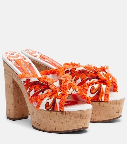 Mules Majolica à plateforme en brocart - Dolce&Gabbana - Modalova