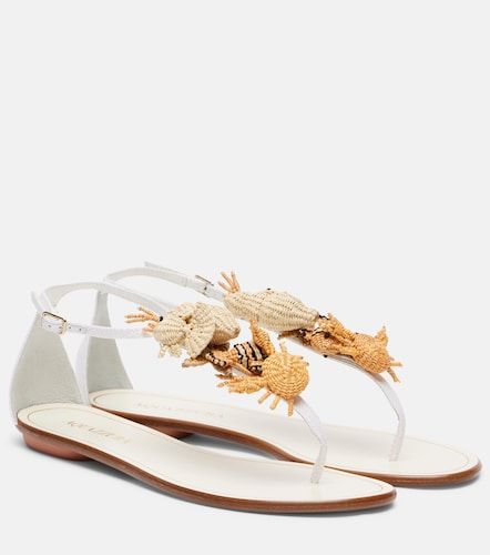 Sandales Marea en raphia et cuir - Aquazzura - Modalova