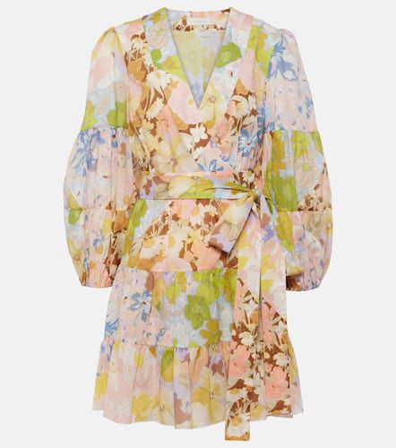Robe portefeuille Pop en coton à fleurs - Zimmermann - Modalova