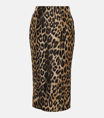 Jupe crayon à taille haute et motif léopard - Balmain - Modalova
