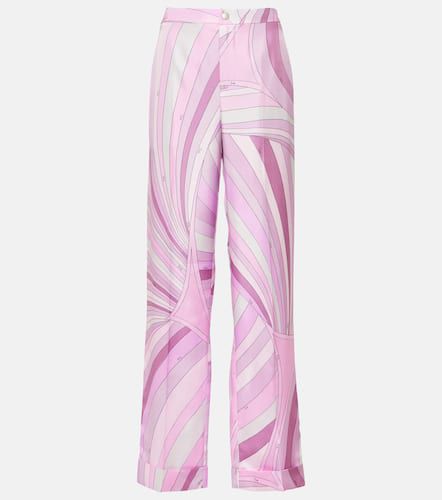 Pucci Pantalon droit Iride en soie - Pucci - Modalova