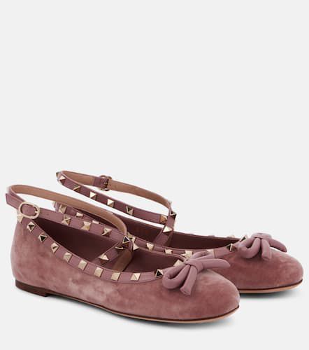 Ballerines Rockstud en velours - Valentino Garavani - Modalova