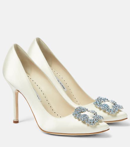 Escarpins de mariée Hangisi 105 en satin - Manolo Blahnik - Modalova