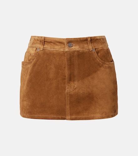 Mini-jupe à taille basse en daim - 7 For All Mankind - Modalova