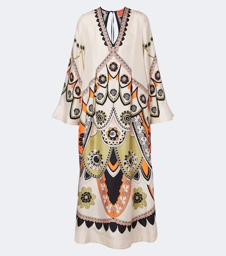 Robe longue Twin Flame en soie à imprimé - La DoubleJ - Modalova