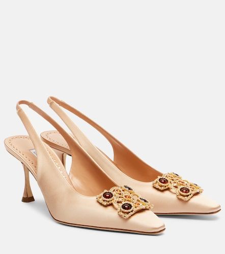 Escarpins slingback Cupida 70 en satin - Manolo Blahnik - Modalova