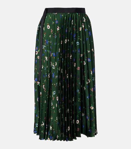 Sacai Jupe midi en satin à fleurs - Sacai - Modalova