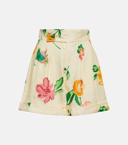 Short en lin à taille haute et à fleurs - Alémais - Modalova