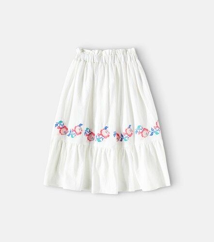 Jupe Jane brodée en coton à fleurs - C'era Una Volta - Modalova