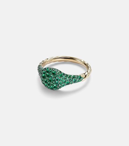 Bague Petite Pavé en or 18 ct et émeraudes - David Yurman - Modalova