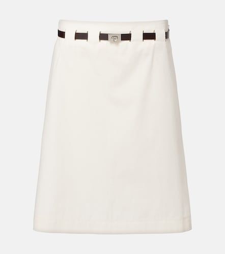 Mini-jupe en coton et soie à ceinture - Ferragamo - Modalova