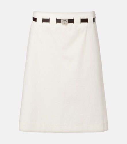 Mini-jupe en coton et soie à ceinture - Ferragamo - Modalova