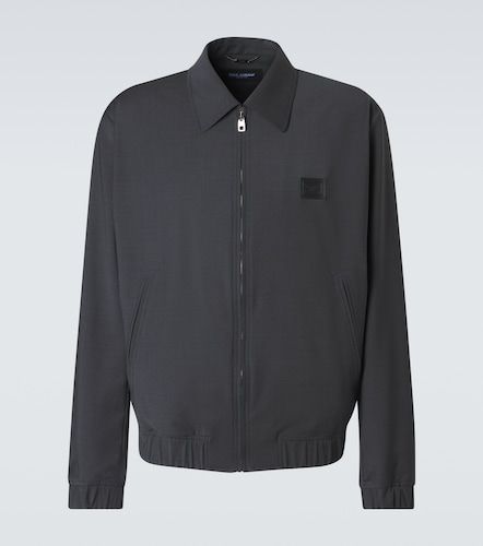 Blouson en laine mélangée à logo - Dolce&Gabbana - Modalova