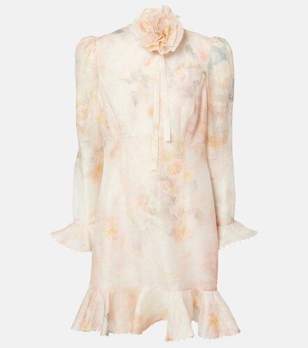 Robe Crush en lin et soie à fleurs - Zimmermann - Modalova