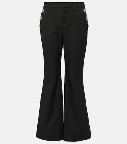 Pantalon évasé en laine vierge - Balmain - Modalova