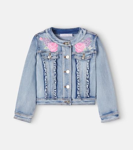 Monnalisa Veste en jean brodée - Monnalisa - Modalova