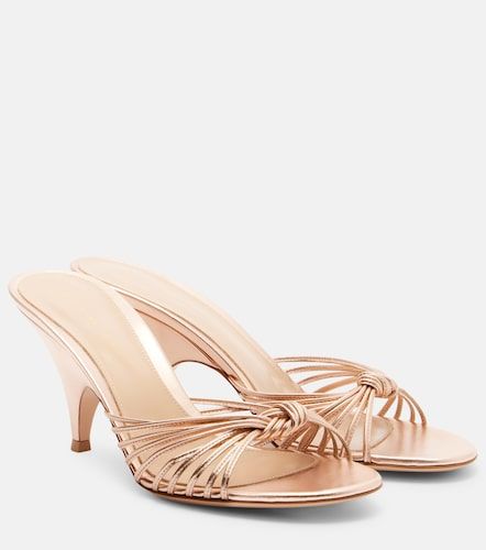 Mules Sofia en cuir métallisé - Gianvito Rossi - Modalova