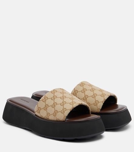 Gucci Mules compensées en toile GG - Gucci - Modalova