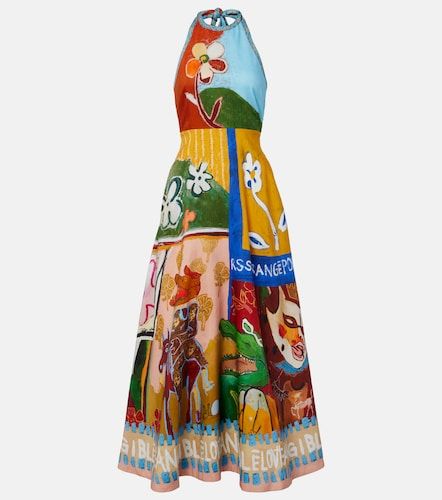 Alémais Robe midi Mlak en lin mélangé à imprimé - Alemais - Modalova