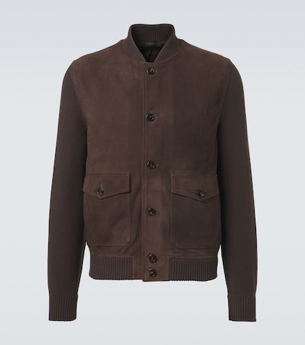 Veste bomber en daim et coton - Slowear - Modalova