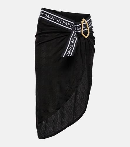 Paréo en coton mélangé à logo - Balmain - Modalova
