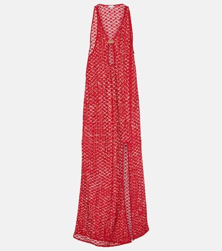 Robe longue en résille à découpes - Ganni - Modalova