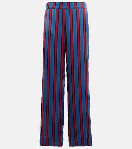 Pantalon de pyjama London rayé en soie - Asceno - Modalova