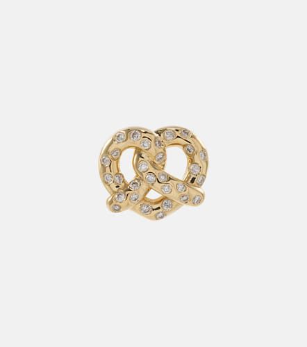 Boucle d'oreille unique Pretzel en or 14 ct et diamants - Sydney Evan - Modalova