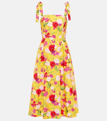 Robe longue en coton à fleurs - Carolina Herrera - Modalova