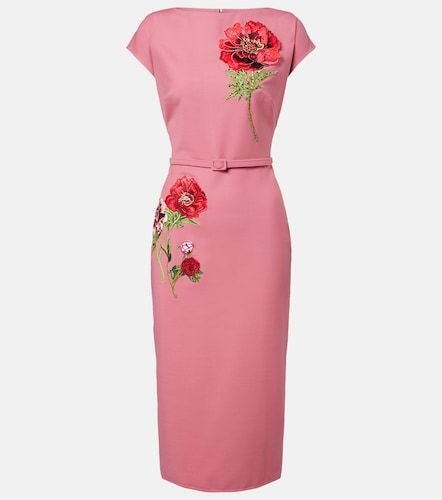 Robe midi à fleurs - Oscar de la Renta - Modalova