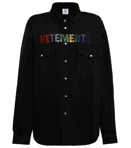 Chemise en jean à logo métallisé - Vetements - Modalova