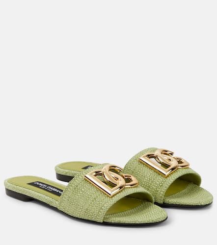 Dolce&Gabbana Mules DG en raphia - Dolce&Gabbana - Modalova