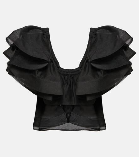 Top raccourci Sensory Frill en lin et soie - Zimmermann - Modalova