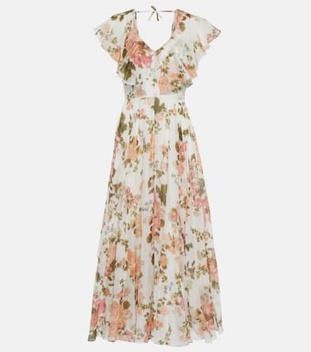 Robe longue Theophila en coton et soie - Erdem - Modalova