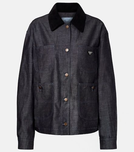 Veste en chambray de coton et lin - Prada - Modalova