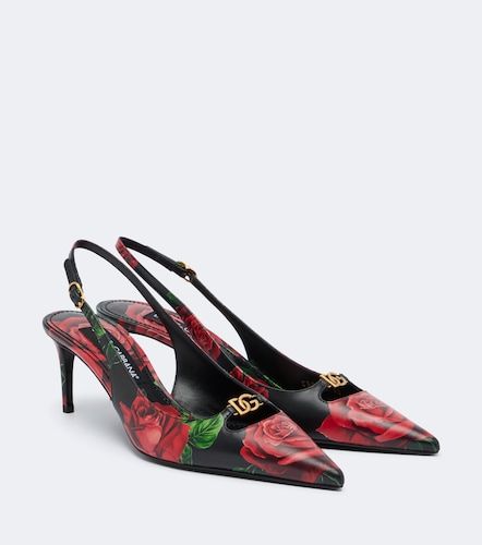 Escarpins slingback DG en cuir à fleurs - Dolce&Gabbana - Modalova