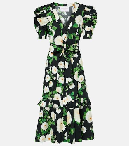 Robe midi en coton mélangé à imprimé floral - Carolina Herrera - Modalova