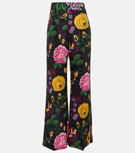 Pantalon ample à taille haute à fleurs - Carolina Herrera - Modalova
