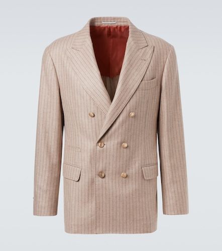 Blazer rayé en cachemire et soie - Brunello Cucinelli - Modalova
