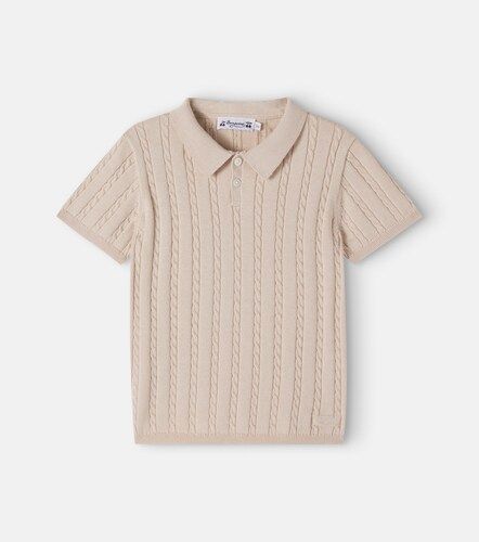 Polo en coton et cachemire à maille torsadée - Bonpoint - Modalova